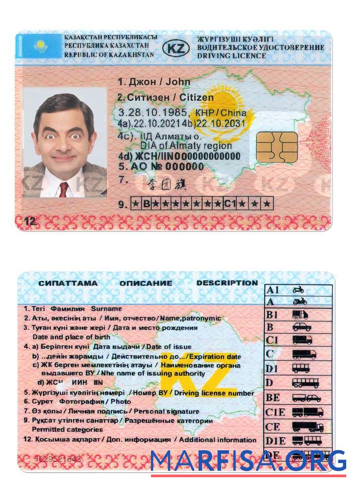 Blank Kazakhstan DL real example